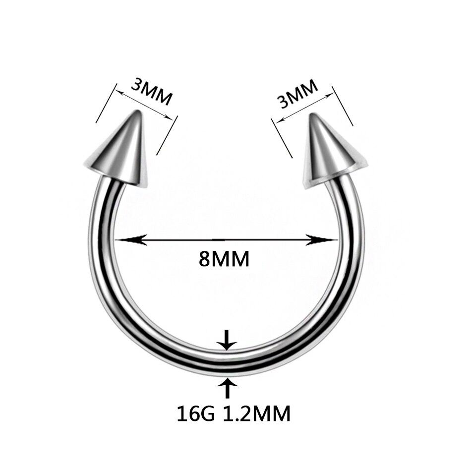 

Смешанные кольца для бровей, кольца для губ, кольцо в носу, серьги-кольца для пирсинга для женщин и мужчин, хирургическая сталь 316L, винтовой конус, ювелирные изделия для тела 1,2*8*3 мм