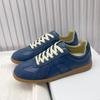 Sapatos Derby Casuais de Primavera Mulher Homem Patchwork de Couro Biqueira Redonda Tênis Sapatos de Cadarço de Primavera para Amantes Masculino 2025
