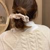 1pc Women's 6.5in Premium Satin Scrunchies Hair Ties, Black, White, Khaki, Brown, Elegant, Versatile, Minimalist, Solid Color
