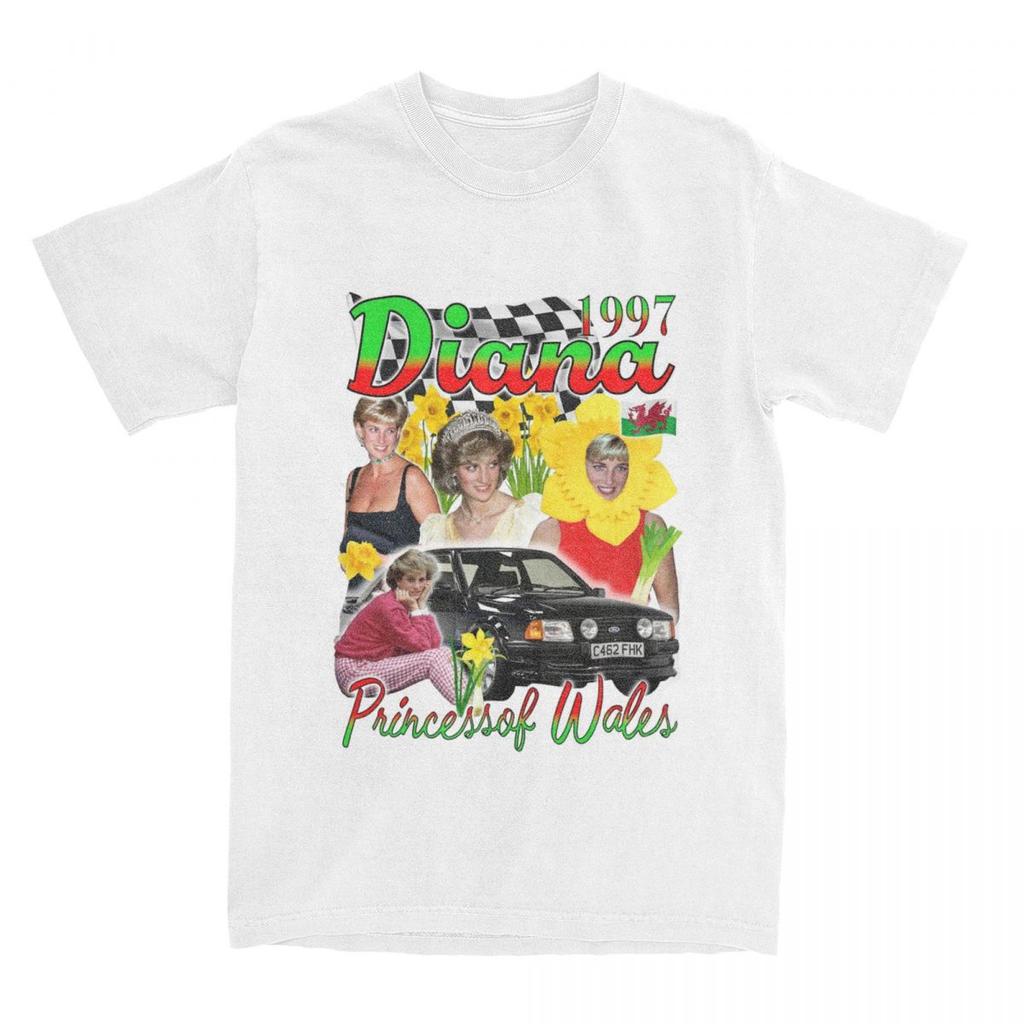 Diana Prinsessa av Wales 1997 T-shirts för Män 100% Bomull Hipster T-shirt O-hals T-shirt Kortärmad Kläder Vuxen
