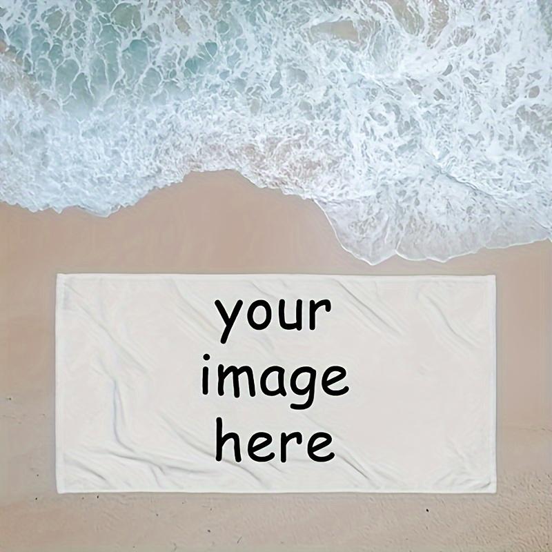 1pc Photo Towel - Beach & Bath Towel with Your Own Pictures, Premium Flannel, Quick-Dry & Absorbent