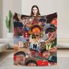 Bad Bunny Rapper Portoricano Ritratto Coperta Peluche Bambino Coperta in Flanella per Arredamento Casa Super Calda Copriletto Personalizzato Regalo