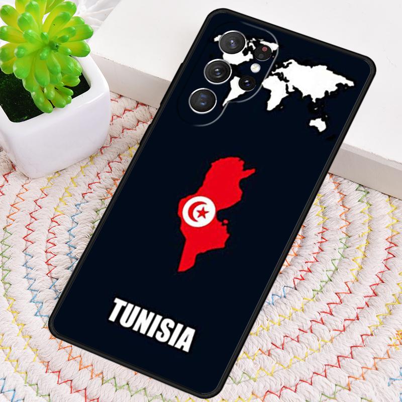 Tunisia Flag Map TPU Phone Case For Samsung Galaxy note 10 pro S26 S25 S24 S23 S22 Ultra Plus S21 FE S20 Shockproof Cover
