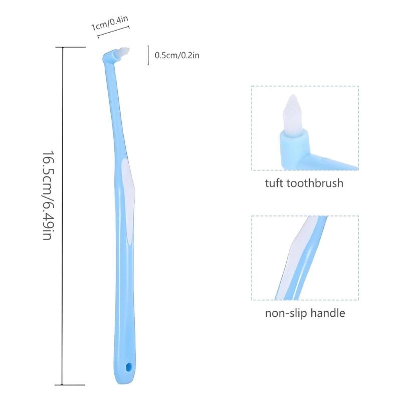 4Piece Single Tufts Toothbrush Set Gentle Dental Cleaning for Sensitive Gums and Dental Appliances