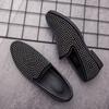 Men's shoes pointed leather shoes large size British style casual shoes rhinestone foot cover lazy shoes men