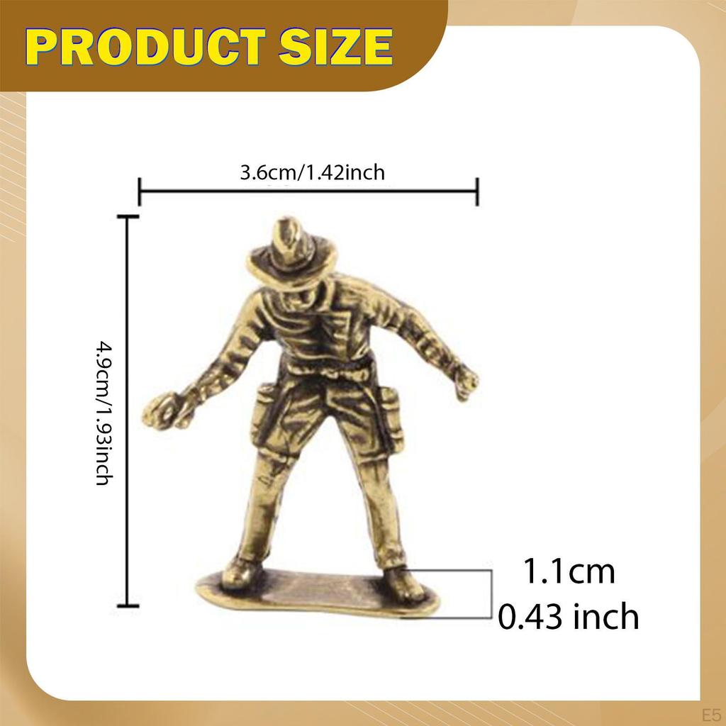 Kleine Messing Statue Skulptur Spiel Requisite Miniaturfigur für Kamin Party Familie Freunde Büro