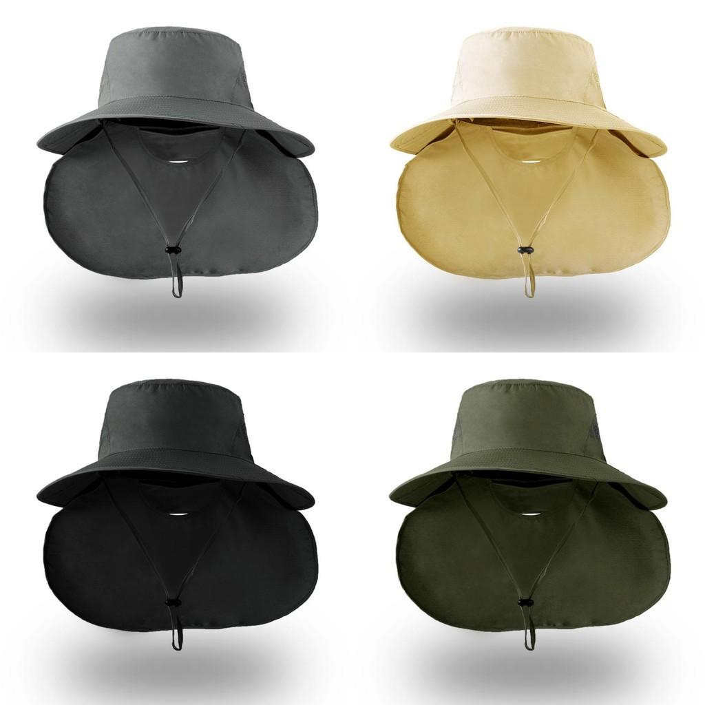 Summer Fisherman Hat With Large Brim For Outdoor Sun Protection And Neck Guard