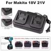 Lithium Battery Dual Charger 2 Ways Power Tool Battery Charger EU/US Plug For Makita 18V 21V Battery BL1415/1815/1830/1850