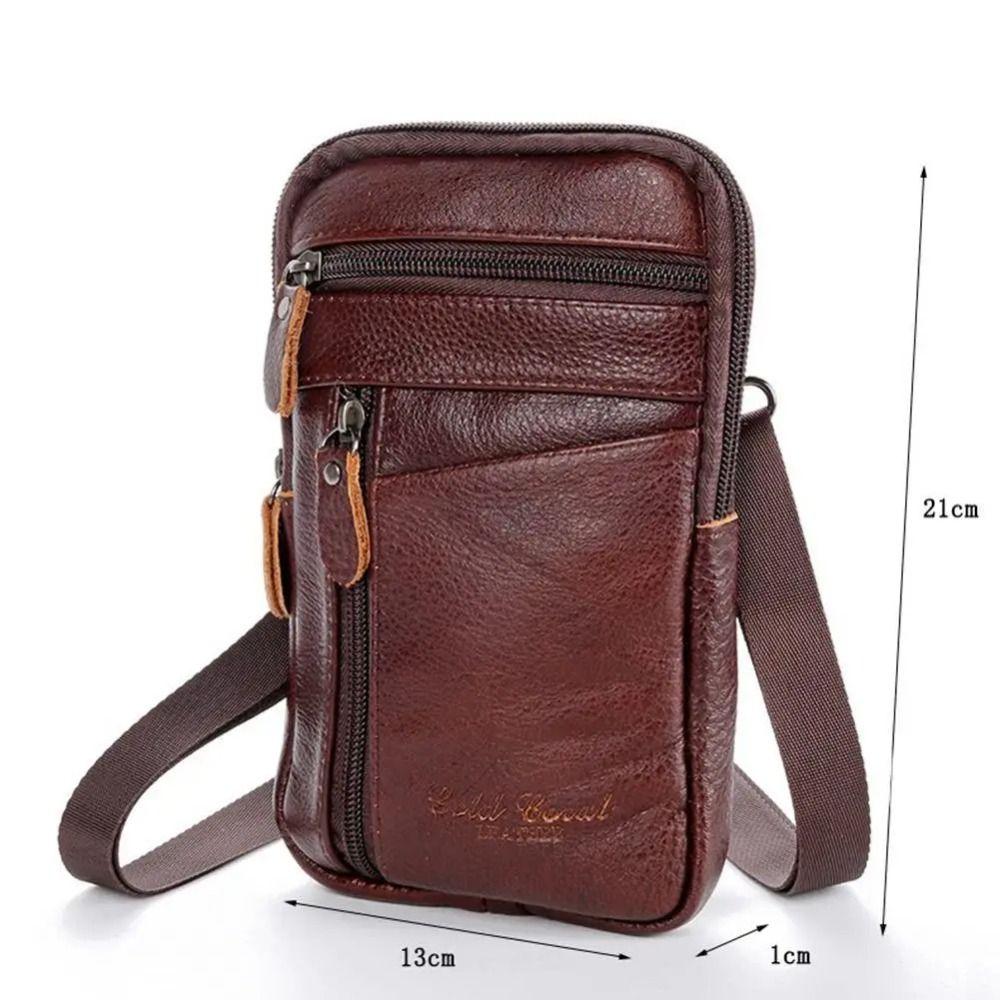 Genuine Leather Phone Chest Bag Large Capacity Messenger Bag Crossbody Phone Bag  Cell Phone