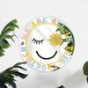 Smiley Face Wall Self-Adhesive Acrylic Mirror Wall Decals Cute Round Decorative Mirror for Home Living Room Bedroom Bathroom