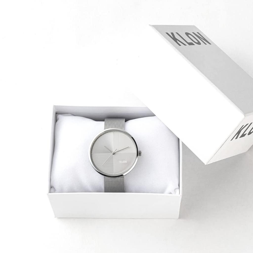 Montre Argentée Populaire Marque Élégante Unisexe KLON Quatrième Dimension 38mm Femme Femme -SILVER MESH-