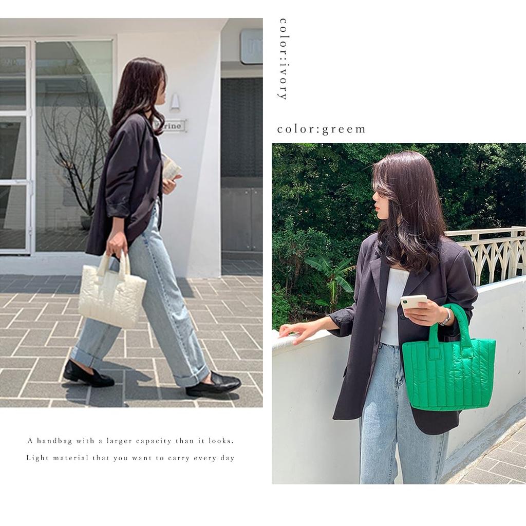 Gisele Stepp-Tragetasche, Mini-Tote, Großes Fassungsvermögen, Leicht, Kleine Nylon-Handtasche für Damen, Perfekt für den Arbeitsweg, die Schule oder als Nebenhandtasche,