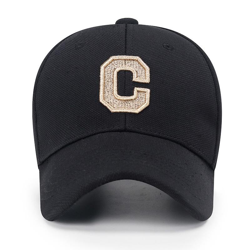 Hard-top Gold-thread Embroidered Large C Baseball Hat Men's and Women's Sunshade Youth Baseball Hat