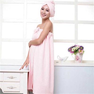 Damen-Bademantel-Set mit niedlicher Schleife, schnell trocknend, Spa-Wraps und Duschhaube