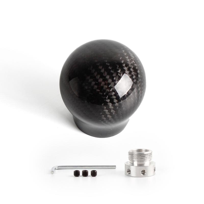 New Arrived Carbon Fiber Gear Shift Knob Manual Transmission Gear Stick Head Shifter Lever Handle With Limiter Adapter SFN135