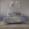VidaXL 2x Bedside Tables with LED Nightstands Bedside Cabinets Bed Cabinets Bedroom Furniture Home Sonoma Grey 3144973