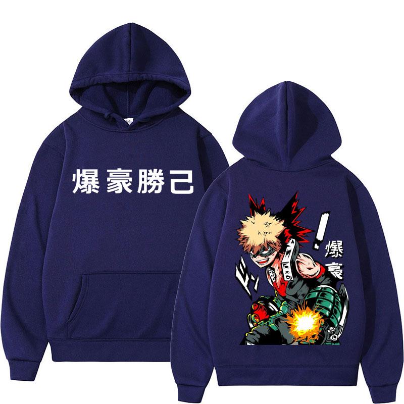 Anime My Hero Academia Katsuki Bakugo Hoodies Men Women Vintage Harajuku Cosplay Tracksuit Oversized Fleece Casual Y2k