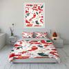 Christmas Snowman and Bear Pattern Bedding Duvet Cover Set Duvet Cover Pillowcases  (1*Duvet Cover 2*Pillowcases, without duvet insert)