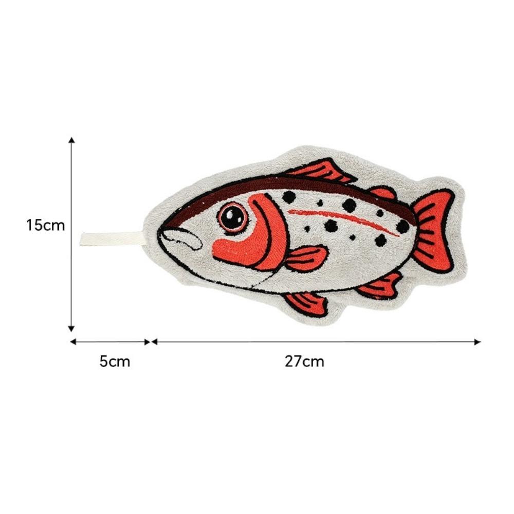 Hanging Lure Fishing Wipe Cloth Absorbent Fish Shaped Towel Fishing Hand Towel Outdoor,Kitchen Etc