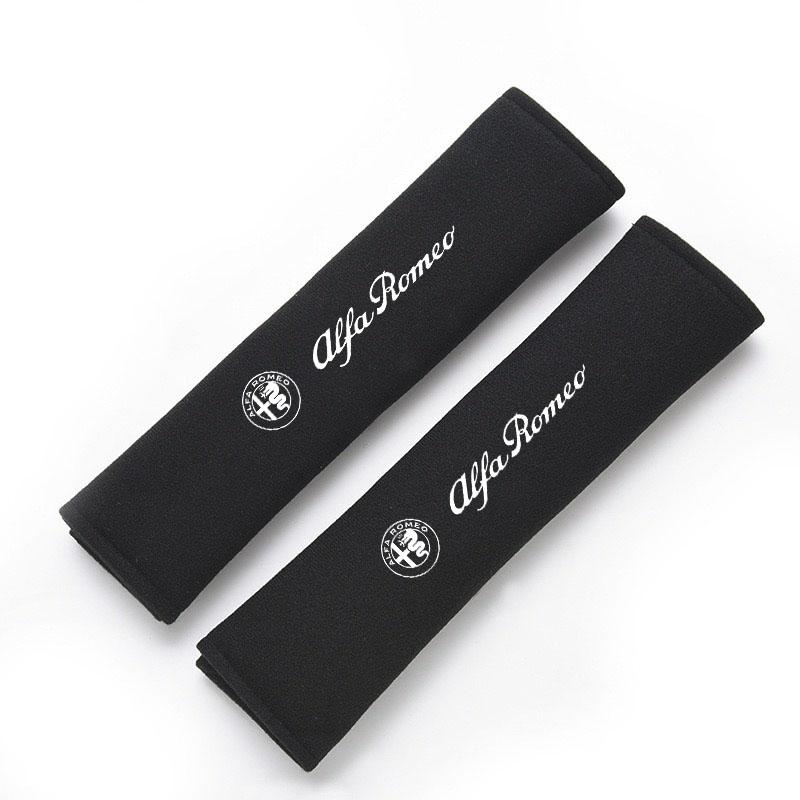 DGJLS1 Car Seat Belt Protect Shoulder Pad Cover Headrest Neck Pillow for Alfa Romeo 4C 159 Spider Giulia Giulietta 156 Tonale Mito 147