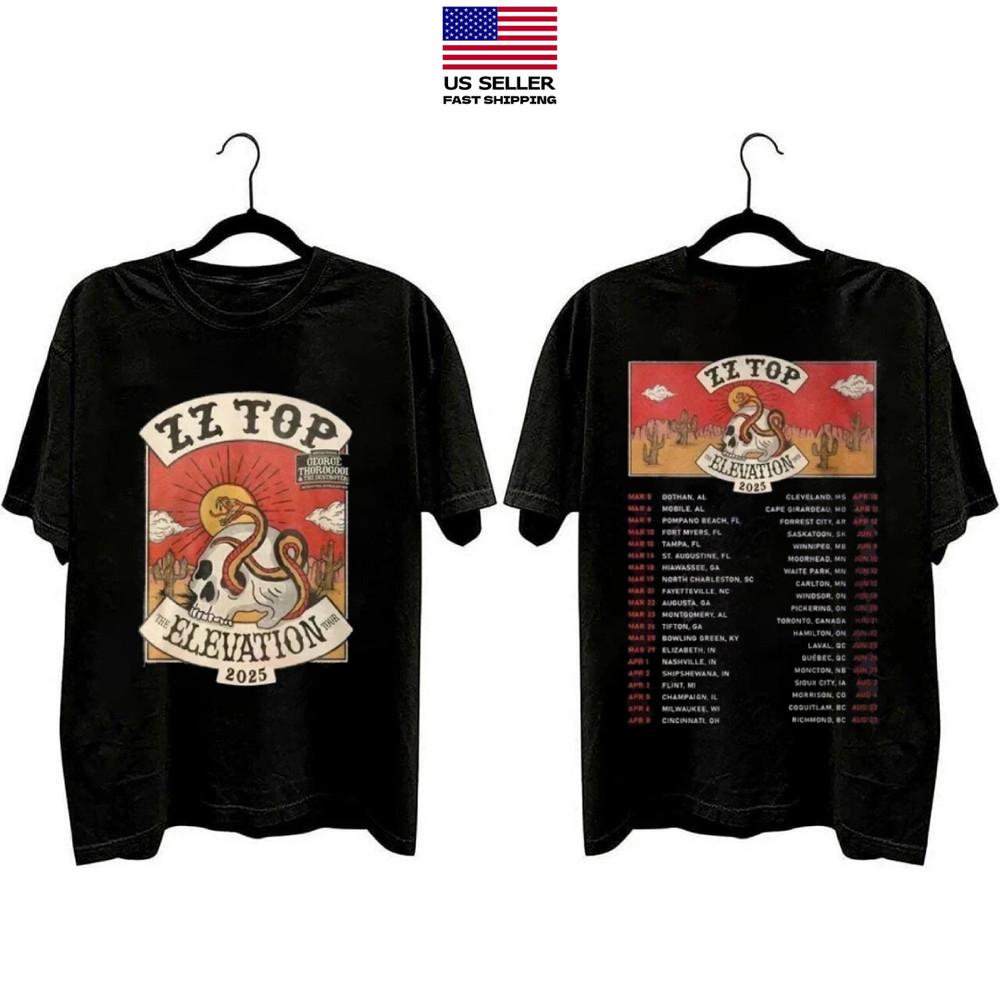 New Apparel ZZ Top The Elevation Tour 2025 Scheduler T-Shirt Unisex T-Shirt XL