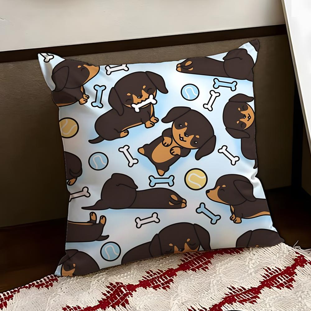 Funda de Cojín Elástica de Perro Salchicha Reversible Suave Duradera para Almohada Uso Multiescena en Casa Coche para Comodidad Diaria