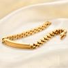 Fashionable New Cross-border 6MM Wide Personalized Curved Stainless Steel Bracelet with Laser Logo