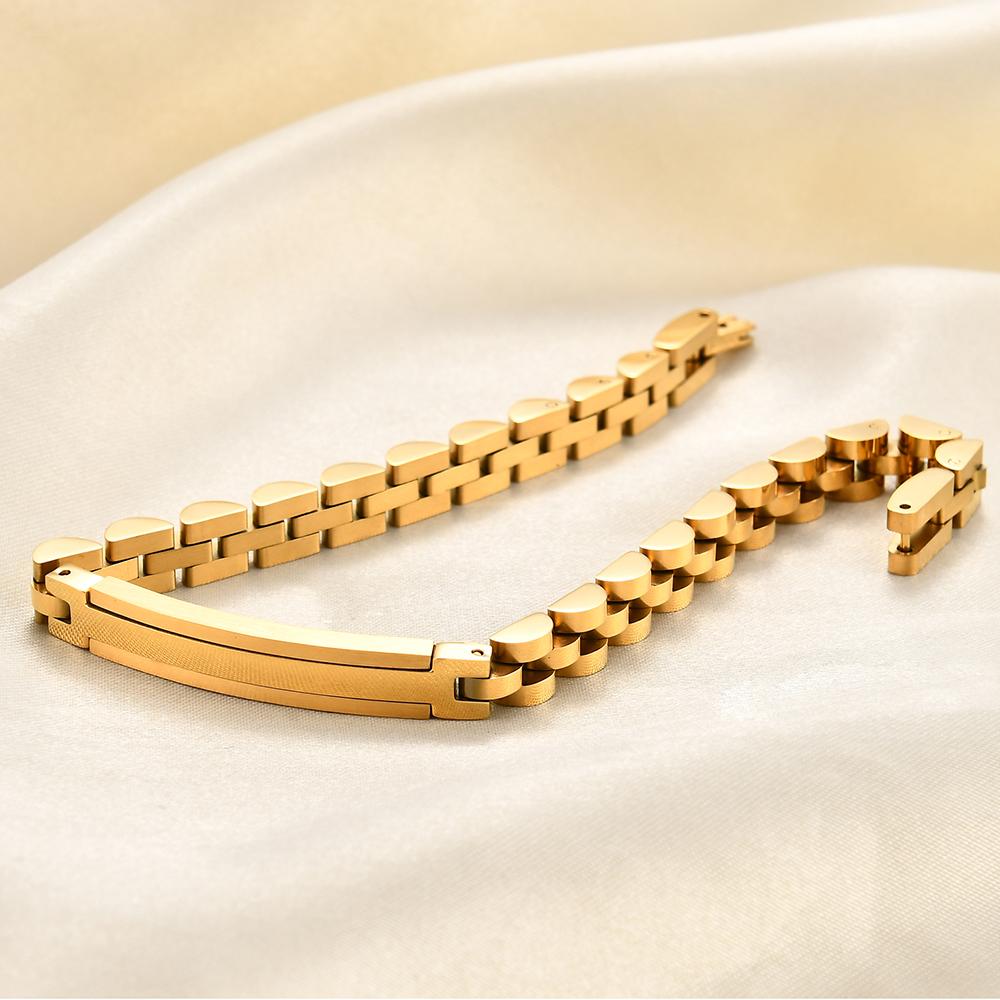 Fashionable New Cross-border 6MM Wide Personalized Curved Stainless Steel Bracelet with Laser Logo