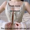 Plus Size Front Closure Zipper Bra: Bust Minimizer & Adjustable Back Support for Women
