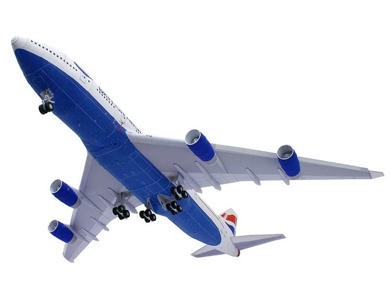 3D Assembly Papercraft Airplane Model Airways Boeing (British 747-400 1/144 Scale)