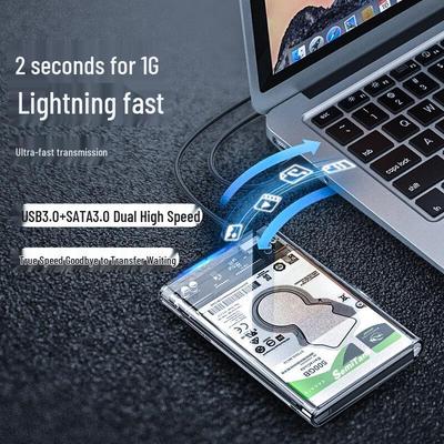 Boîtier de disque dur SSD 2,5" USB-C 3.1 & USB 3.0 transparent
