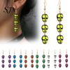 Lightweight Festival Earrings 1 Pair Acrylic Halloween for Women, Triple Skulls Drop Dangle Unique Gifts Earrings, Gothic Jewelry Holiday Cosplay