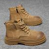 New Men Shoes Genuine Leather Boots Outdoor Casual Hiking Shoes Winter Thick-soled Short Boots