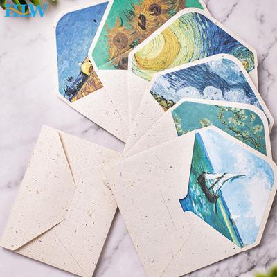 Vintage Envelopes Classic Van Gogh Oil Painting And Plant Artistic Envelopes For Letters Wedding Invitation
