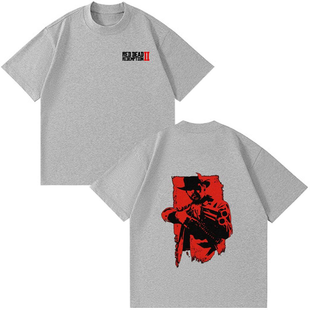 Red Dead Redemption 2 Game Graphic T Shirts Mens Clothing High Quality Fashion Summer Couple ONeck Cotton Short Sleeve Tshirt