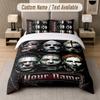 Rammstein 3Pcs Bedding Set, Personalized Custom Name Text, 1 Duvet Cover & 2 Pillowcases For Bedroom