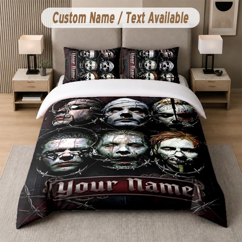 Rammstein 3Pcs Bedding Set, Personalized Custom Name Text, 1 Duvet Cover & 2 Pillowcases For Bedroom