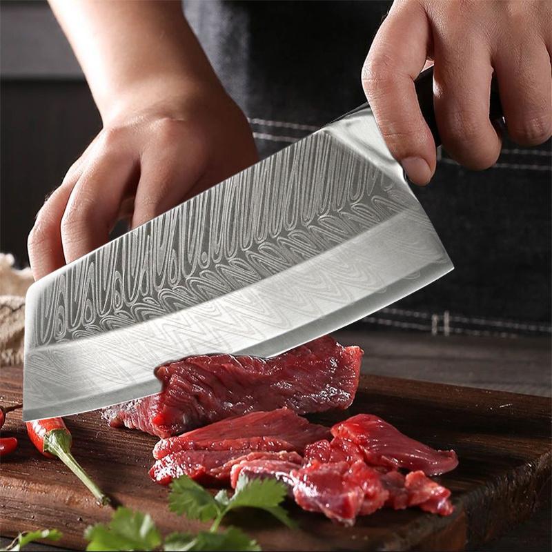 1PC 3PCS Stainless Steel Chef Knife Kitchen Supplies Meat Cleaver Vegetable Chopper Sharp Boning Knife Wood Handle Household