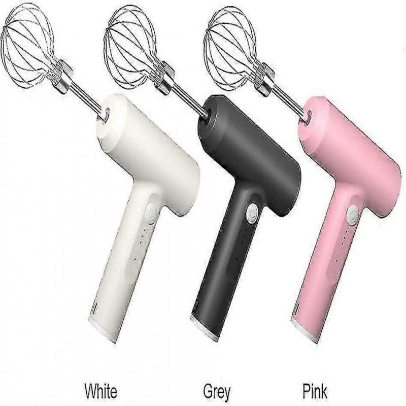 Hand Mixers Multifunctional Electric Whisk 3 Speeds With Stainless Steel Beaters, Usb Rechargeable, Accessories For Baking Cooking Making Cake(grey)