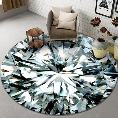 Abstract Style Round Rug for Hanging Chair Coffee Table Non-Slip Circle Carpet Accent Mat for Living Room Bedside Floor Decor