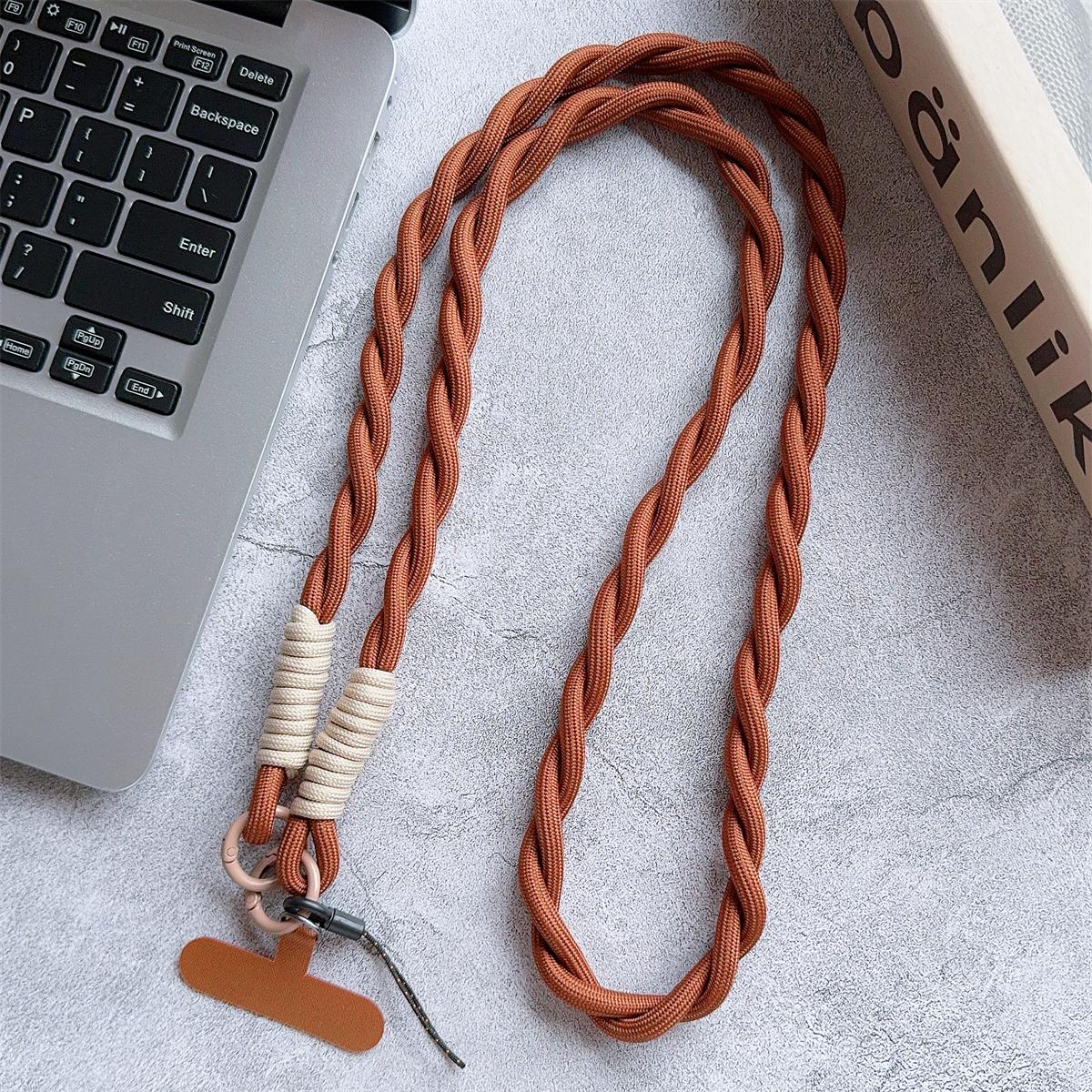 

1Pc Twisted Nylon Phone Lanyard - Long Crossbody/Shoulder/Neck Strap, Universal Fit