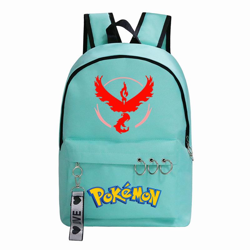 Animation Odd Print Travel Bag Large Capacity Mint Green Student Schoolbag
