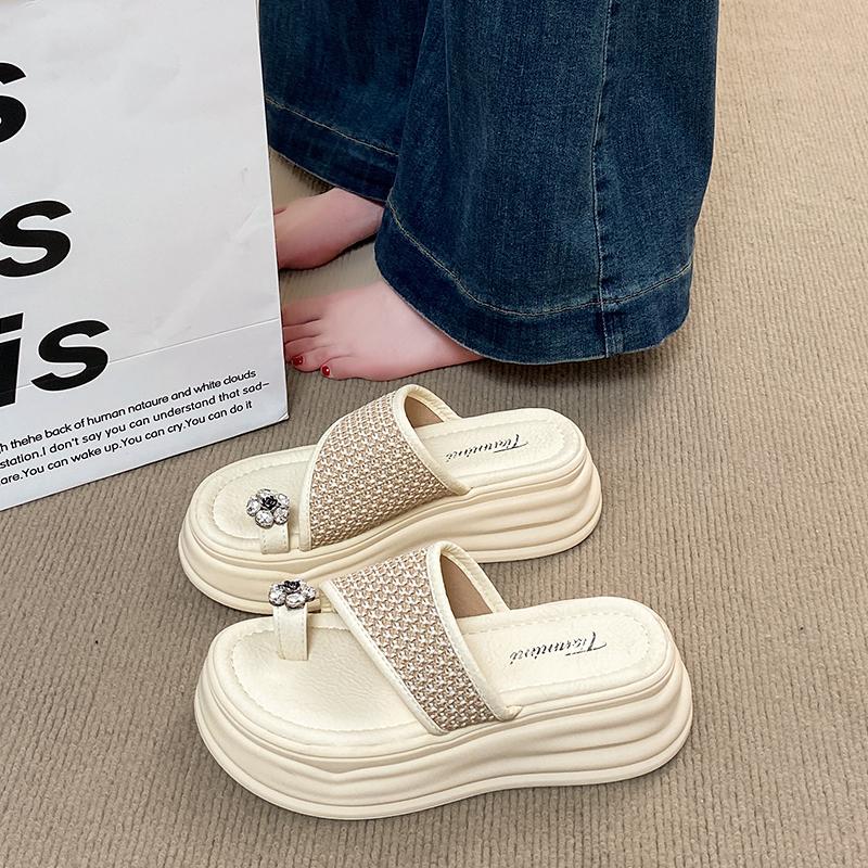 CRLAYDK Womens Slide Sandals Wedge Shoes Casual Summer Platform Dressy Flip Flops Ladies Beach Walking Travel Outdoor Slippers