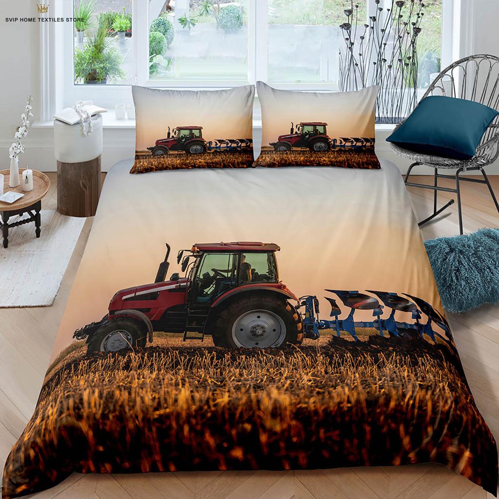 Farm Tractor 3d Printed Quilt Cover Machine Washable Duvet Cover Bedding Set Quilt Cover Pillowcase Can Be Customized