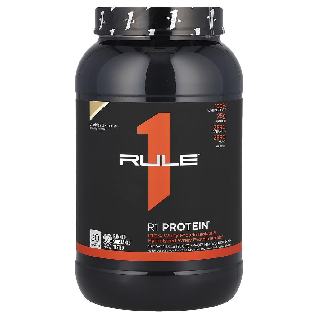 Rule One Proteins, R1 Protein Powder Drink Mix, Cookies & Cream, 1.98 lb (900 g)
