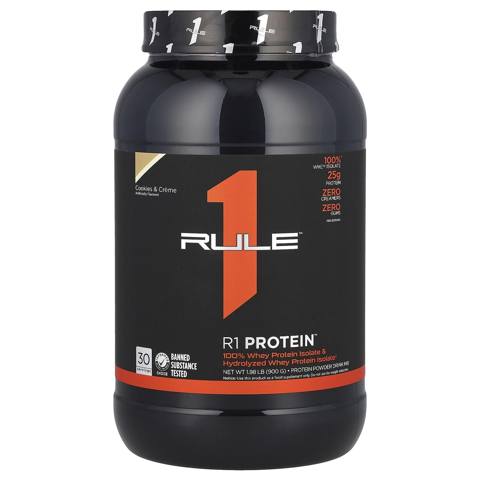 

Rule One Proteins, R1 Protein Powder Drink Mix, Cookies & Cream, 1.98 lb (900 g)