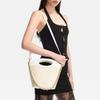 Charles & Keith Quilted Bucket Bag Canvas Tote Bag Fabric Shoulder Crossbody Handbag Medium Women bags Cream CK2-10701382-1