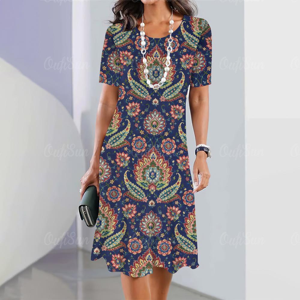 

Новые женские платья, элементы с ретро-принтом, элегантные повседневные платья с коротким рукавом, модные женские платья больших размеров 2000 года 7XL