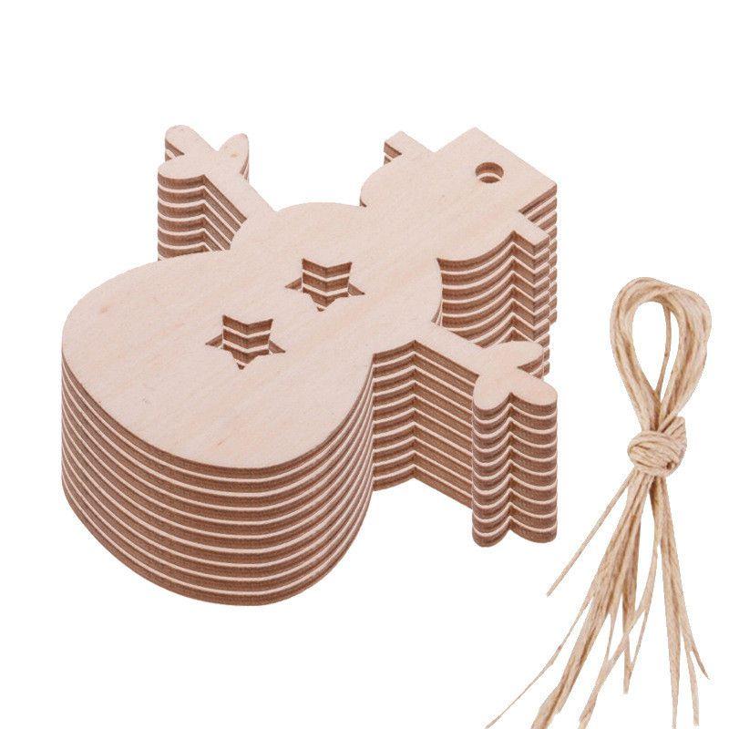 Christmas Wooden 10pcsset Tree Decorative Hanging Decor Craft Gift Xmas Pendant