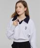 Awesome Studio Women'S Collar Contrast Crop Sweatshirt Grey White